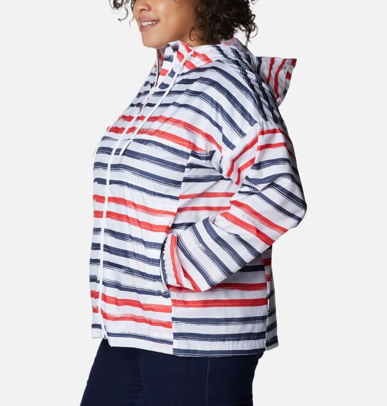 Women's Columbia Flash Challenger Novelty Windbreaker Jackets Stripe | Plus Size CA-UC501